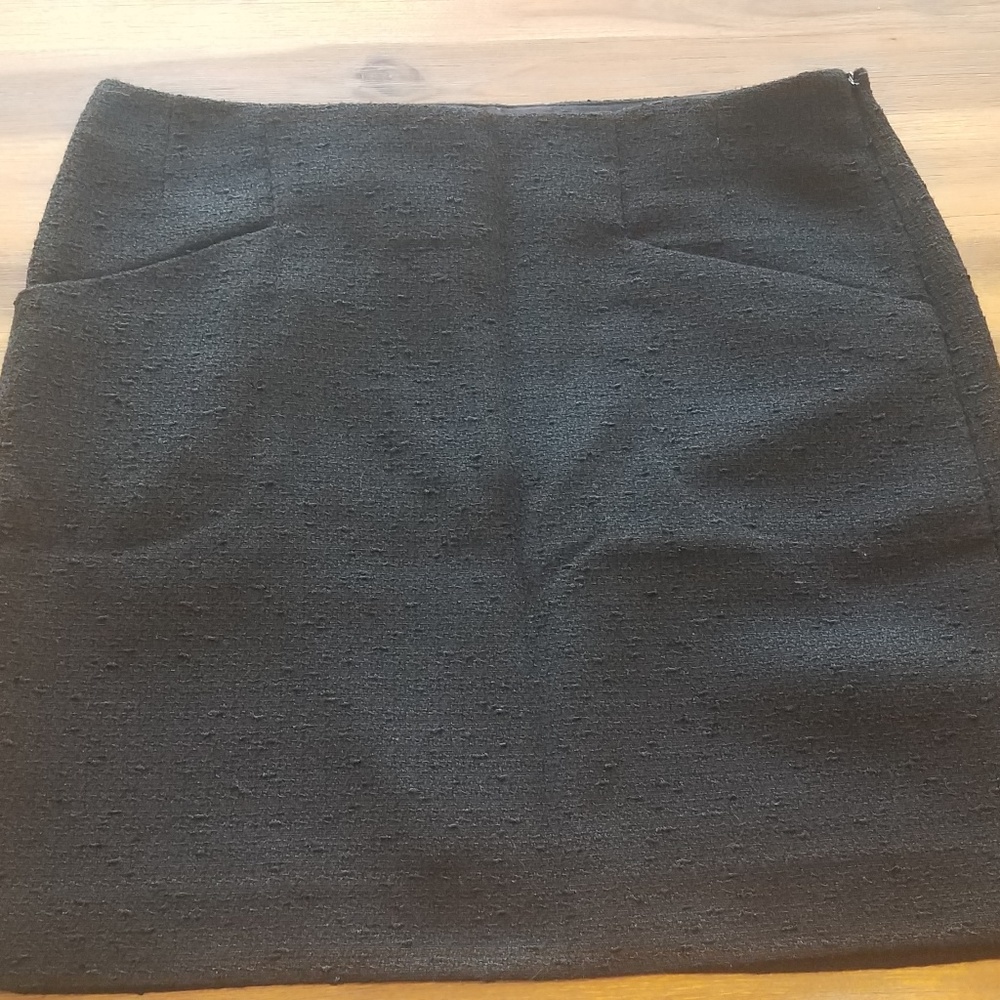 Textured Black Mini Skirt